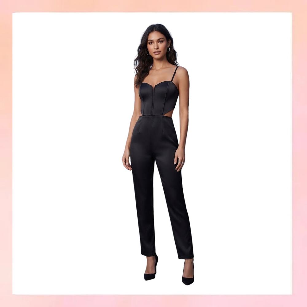 DIVIDED by H&M Black Cutout Corset Jumpsuit Size US 4